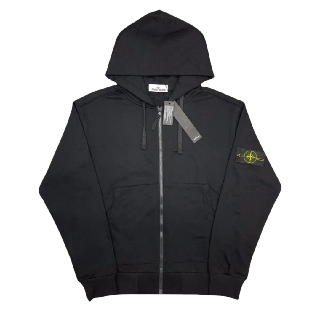 Stone Island Zip Hoodie Black