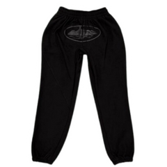 Corteiz Evil Black Printed Guard Pants Jogger Black on Black