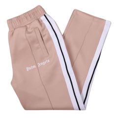 Palm Angles Staight Leg Velour Jogger Pink White