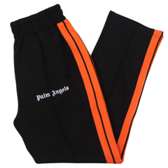 Palm Angles Staight Leg Velour Jogger Black Orange