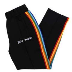 Palm Angles Staight Leg Velour Jogger Black Rainbow