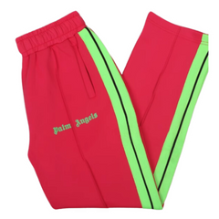 Palm Angles Staight Leg Velour Jogger Red Neon