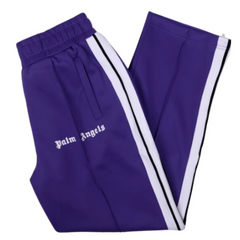 Palm Angles Staight Leg Velour Jogger Dark Purple White