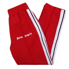 Palm Angles Staight Leg Velour Jogger Red White