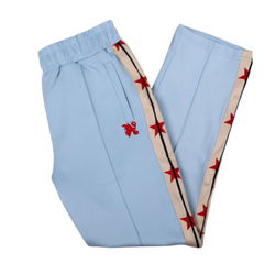 Palm Angles Staight Leg Velour Jogger Light Blue Red Stars