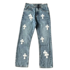 Chrome Hearts Straight Leg Denim Blue White