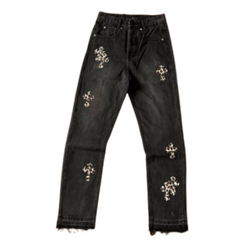 Chrome Hearts Flared Denim Black Leopard Print