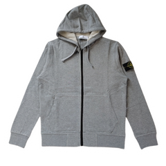 Stone Island Zip Hoodie Flower Grey