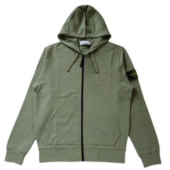 Stone Island Zip Hoodie Sage Green