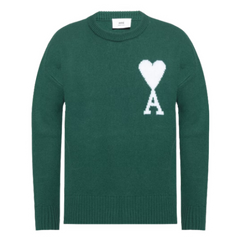 Ami Paris Knit Sweater Green White