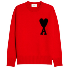 Ami Paris Knit Sweater Red Black