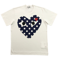 Comme des Garcons (CDG) Big Heart Print White Dark Blue