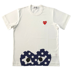 Comme des Garcons (CDG) Big Half Heart Print H White Dark Blue