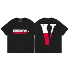 Vlone T Shirt Black White Red