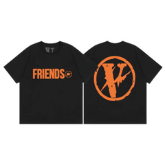 Vlone T Shirt Big V Black Orange