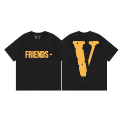 Vlone T Shirt Black Golden Big V