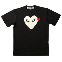 Comme des Garcons (CDG) T Shirt White Big Heart Black