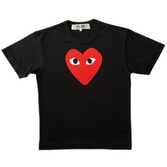 Comme des Garcons (CDG) T Shirt White Big Heart Black Red