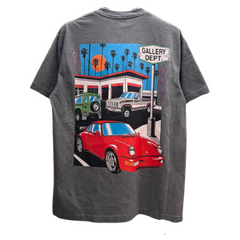 Gallery Dept. T-shirt Washed Vintage Car Print Grey