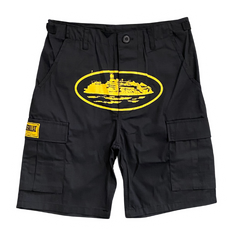 Corteiz Guerrilla Work Shorts Black Yellow