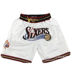 NBA Basketball Vintage Shorts Philadelphia Sixers White