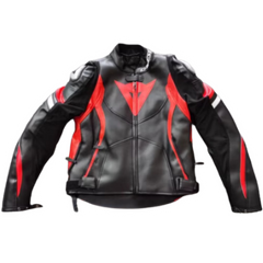 Suzuki Leather Jacket Motorcycle Cycling Black Red