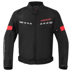 Kanvikam Motorcycle Jacket Black Red