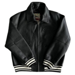 Corteiz Evil Leather Jacket Black