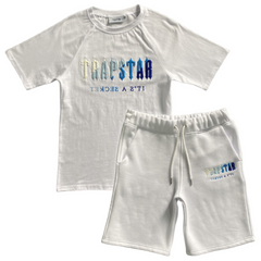 Trapstar Tarcksuit Chenille Decoded Short Set Ice Flavours White