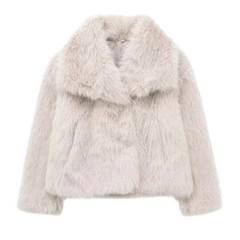 Zara Fur Jacket Beige