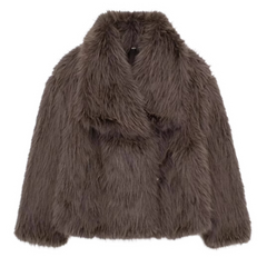 Zara Fur Jacket Brown