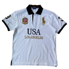 Ralph Lauren Polo Shirt Chief Keef Usa LA White