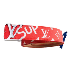 Louis Vuitton X Supreme Belt White Red