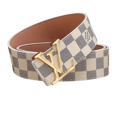 Louis Vuitton Belt White Grey Gold