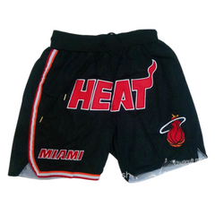 NBA Basketball Vintage Shorts Miami Heat Black Red