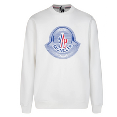 Moncler Sweater White & Blue Badge