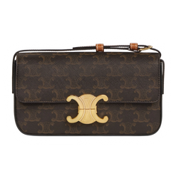 Celine Chain Shoulder Bag In Triomphe Canvas