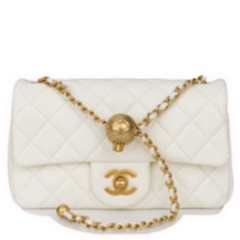 Chanel Pearl Crush Mini Rectangular Flap Bag White Longish