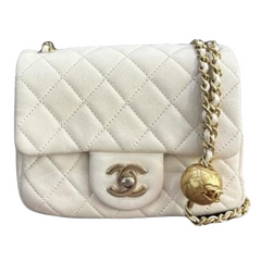 Chanel Pearl Crush Mini Rectangular Flap Bag White Wide