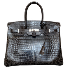 Hermes Birkin 35 Croco Purse Graphit