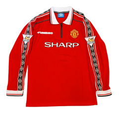 Manchester United 1998/99 Long Sleeve Home Jersey Red