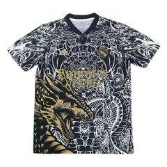 Real Madrid 24/25 Black & Gold Dragon Jersey