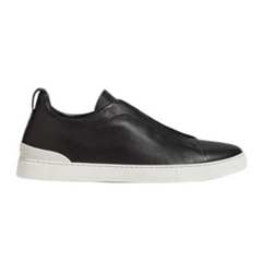 Zegna Triple Stitch Sneaker Black & White