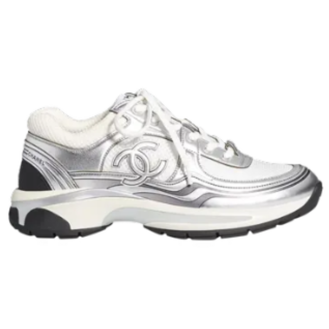 Chanel Runner Sneaker White & Silver