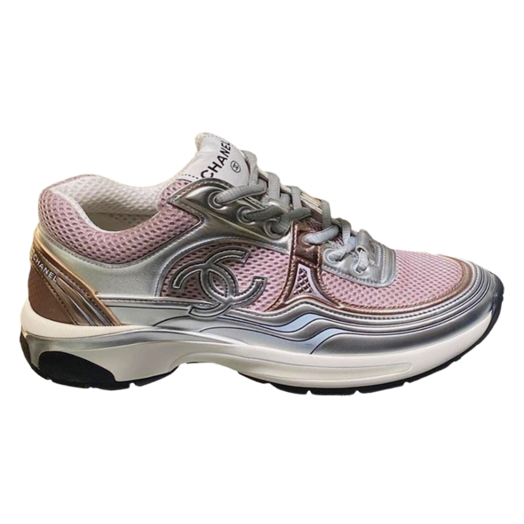 Chanel Runner Sneaker Silver & Pink