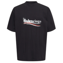 Balenciaga Blurred Print T-Shirt Black