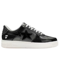 Bape Bapesta Low Black & Grey Shiny