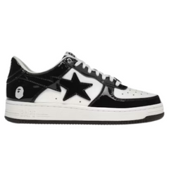 Bape Bapesta Low Black & White Shiny