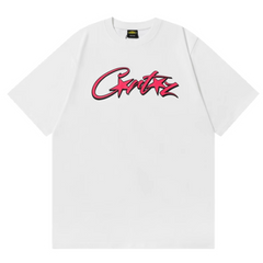 Corteiz Pink Writing T-Shirt White