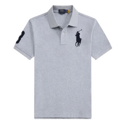 Ralph Lauren Big Badge Slim Fit Polo Shirt Grey